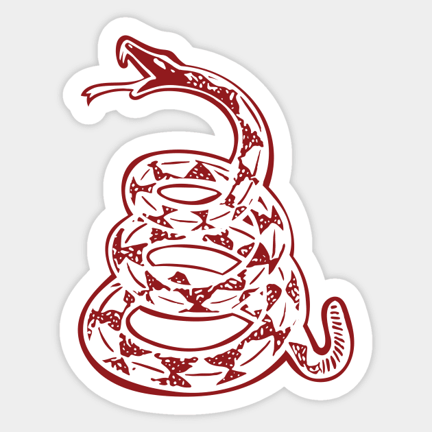 Red Gadsden Snake Sticker by pelagio